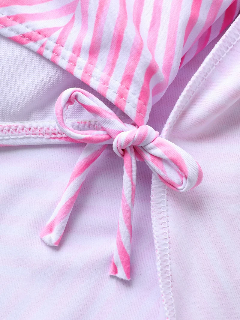 Anti-Float Ties Stripes Swim Dress