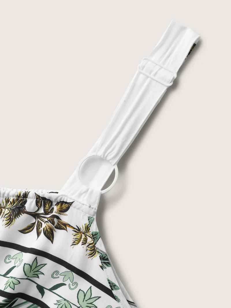 Rayon Tropical Paradise Pockets Midi Dress