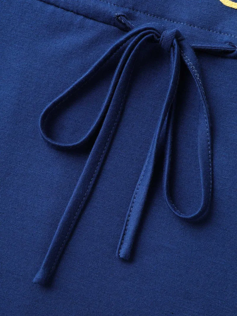 Supersoft Cord Embroidered Drawstring Midi Dress