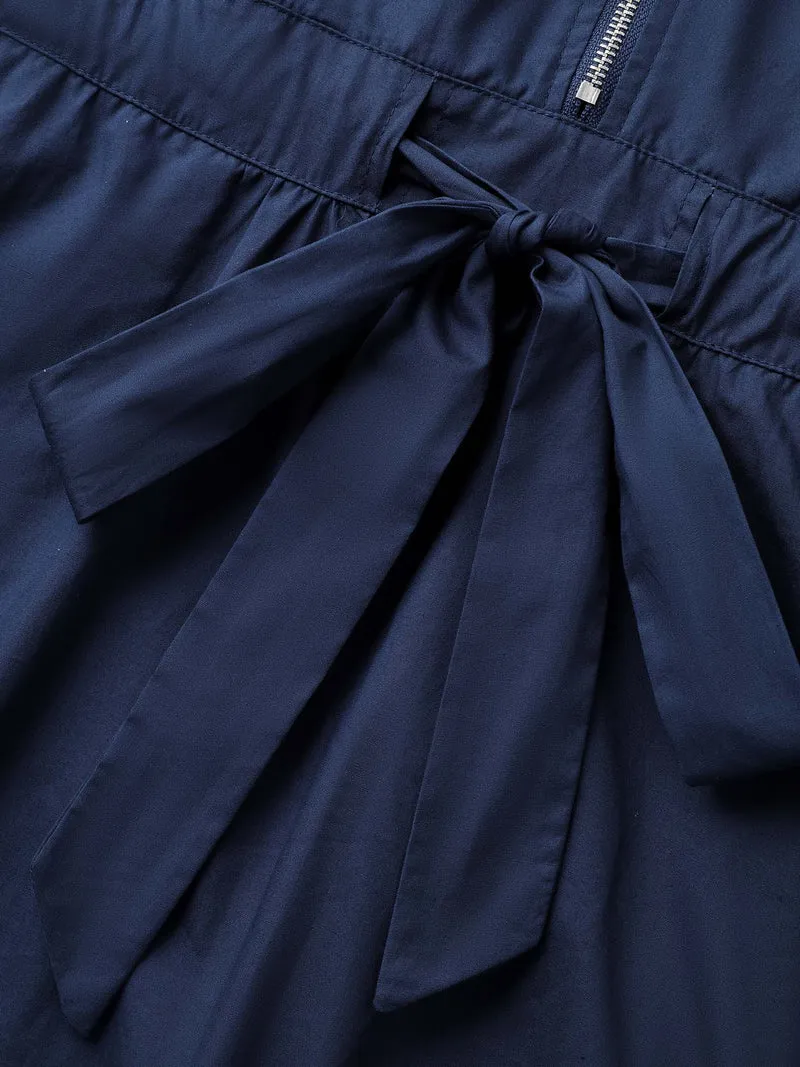 Pure Cotton Glide Lock Zipper Midi Dress