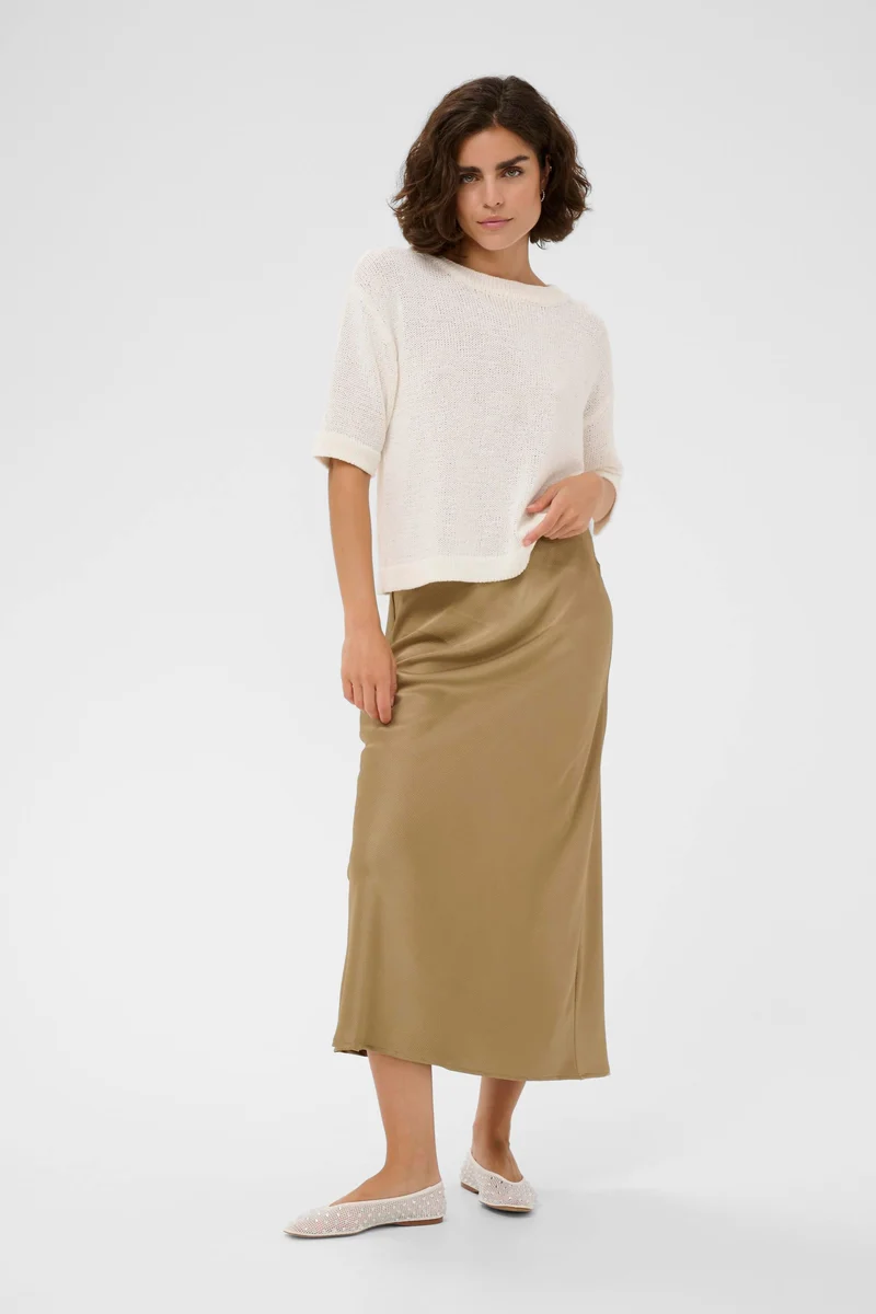 Jupe Lotte longue fluide en maille texturée