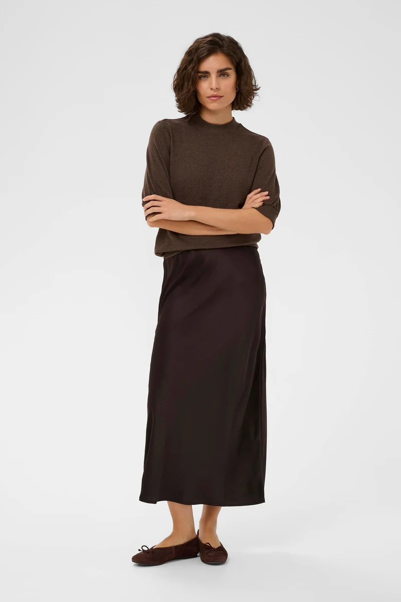 Jupe Lotte longue fluide en maille texturée