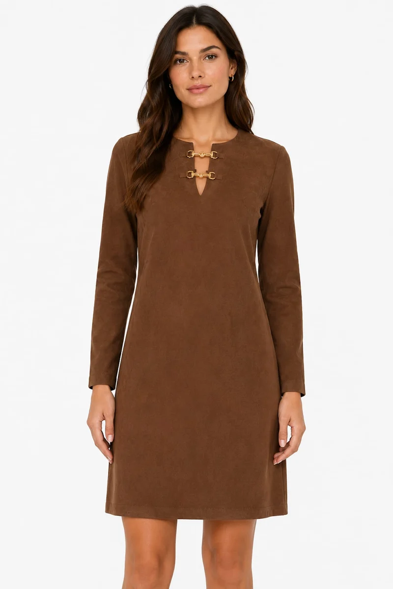Robe droite effet suède