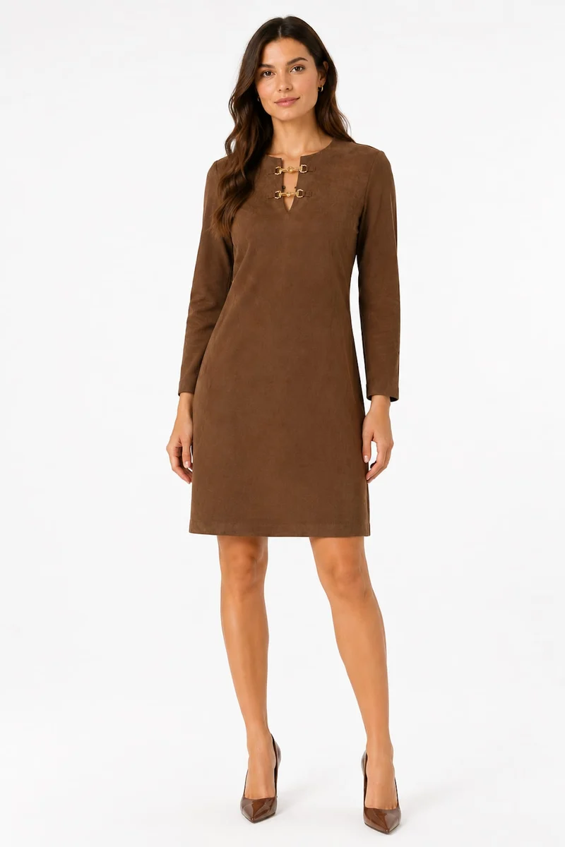 Robe droite effet suède
