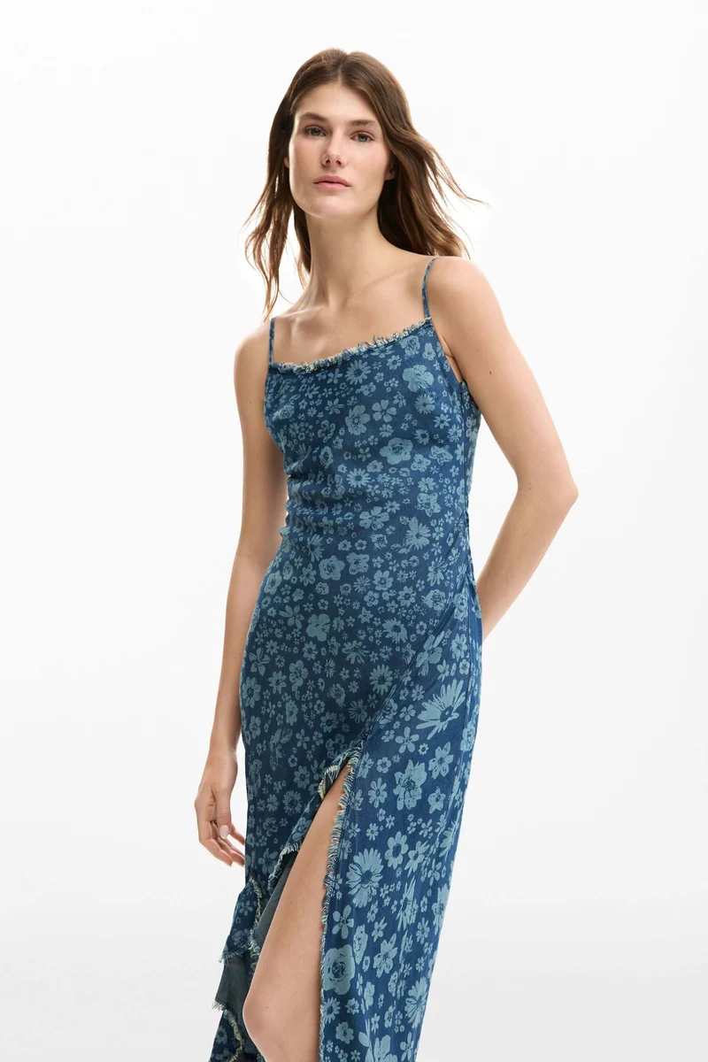 Robe à volants en denim