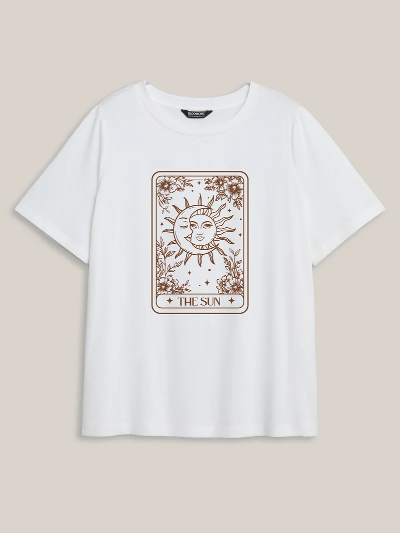 Sunshine Print Round Neck T-Shirt
