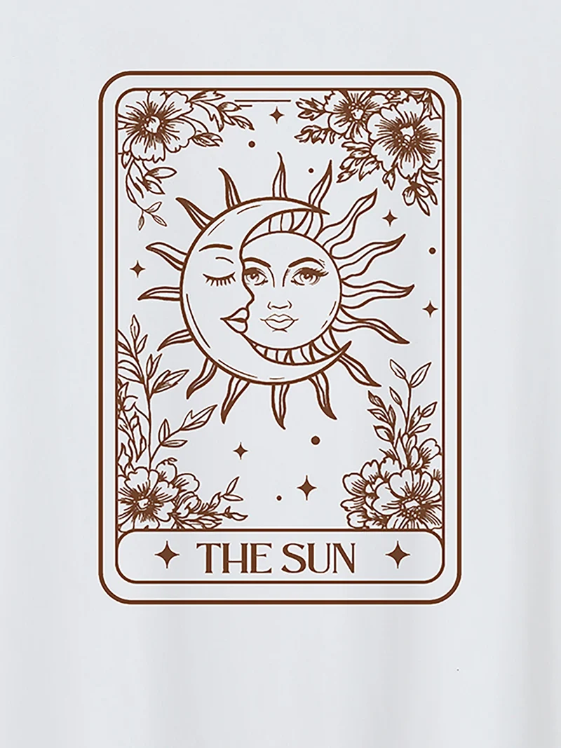 Sunshine Print Round Neck T-Shirt