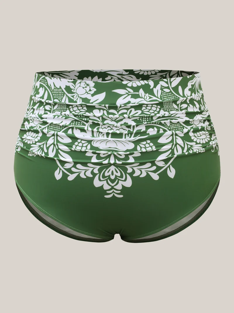 Floral Print Cheeky Coverage Swim Bottoms