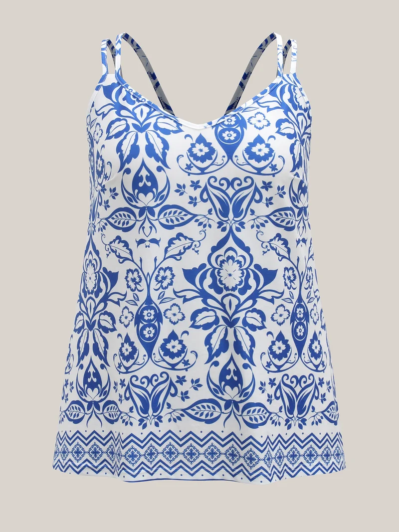 Stretchy Floral Print Tank Top