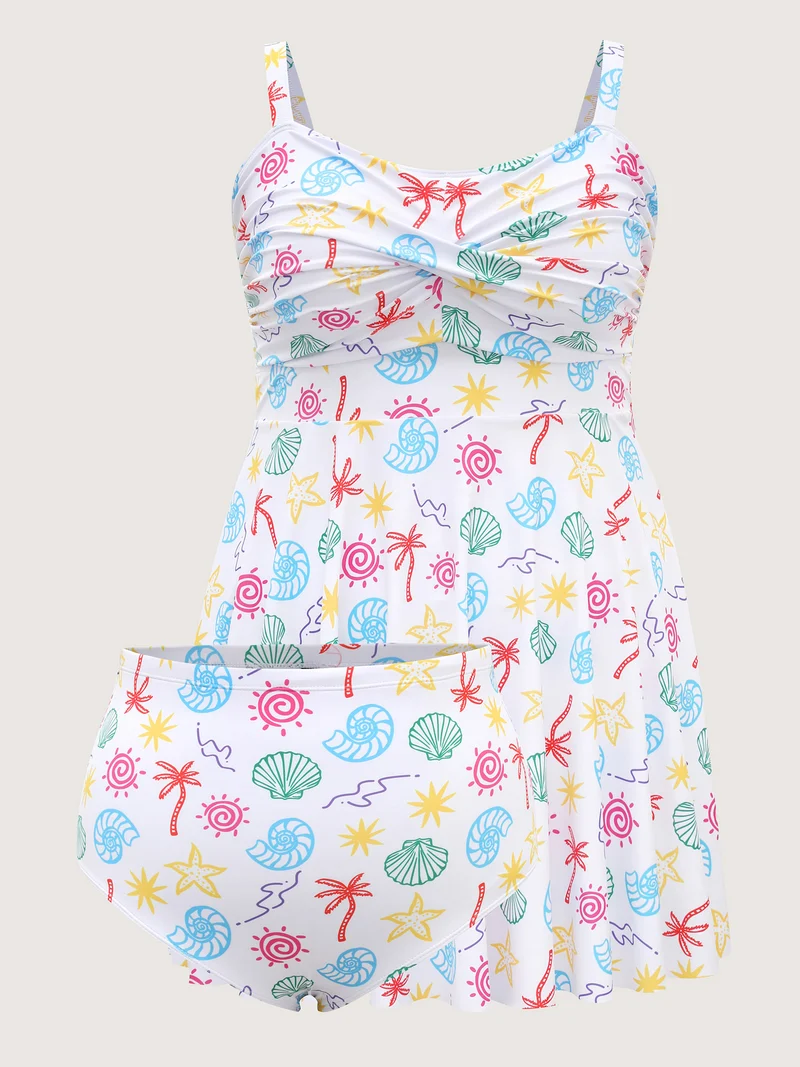 Marine Elements Twist Front Swim Dress