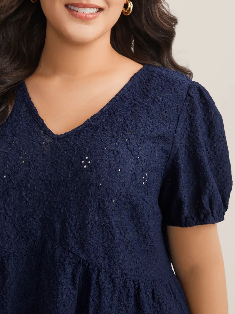 Back Bow Tie Textured Top