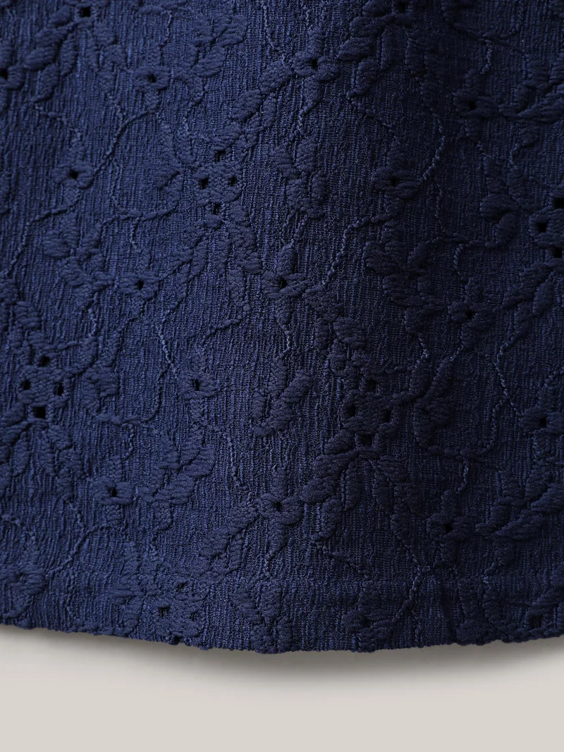 Back Bow Tie Textured Top
