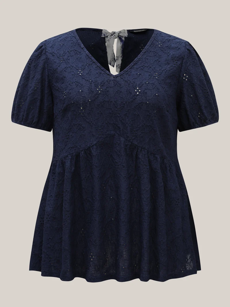 Back Bow Tie Textured Top