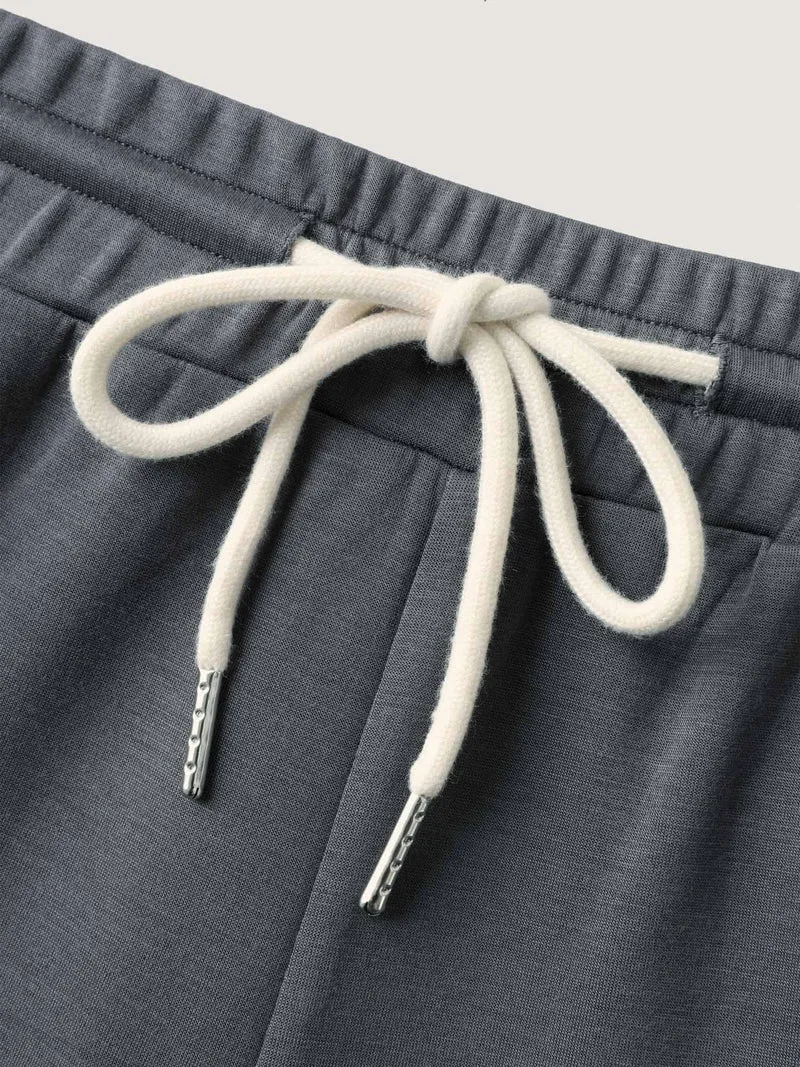 Rolled Hem Drawstring Straight-Leg Pants