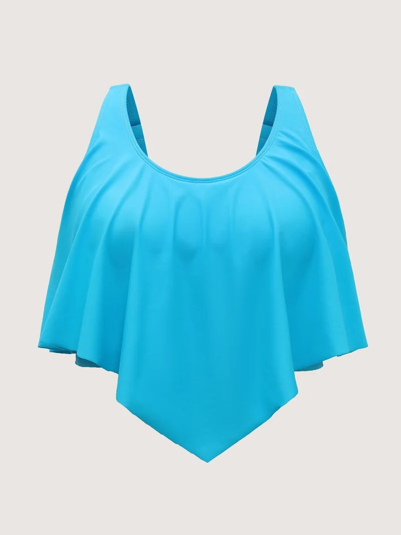 Lotus Leaf Design Flowy Swim Top