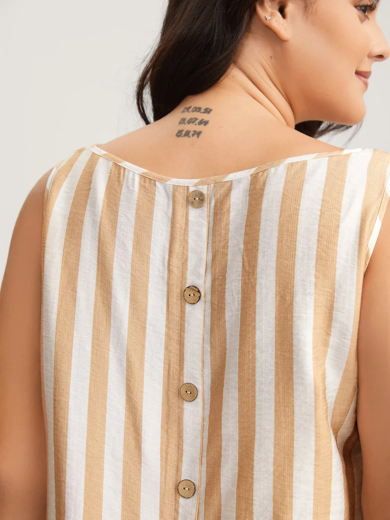 Striped Button Detail Co-Ord Set