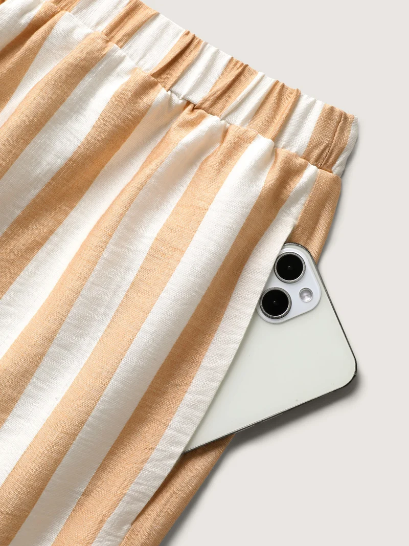 Striped Button Detail Co-Ord Set