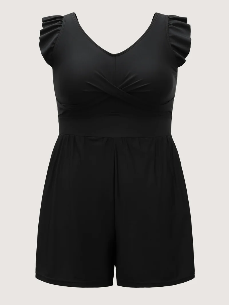 Twist Front Ruffled One-Piece Swimsuit