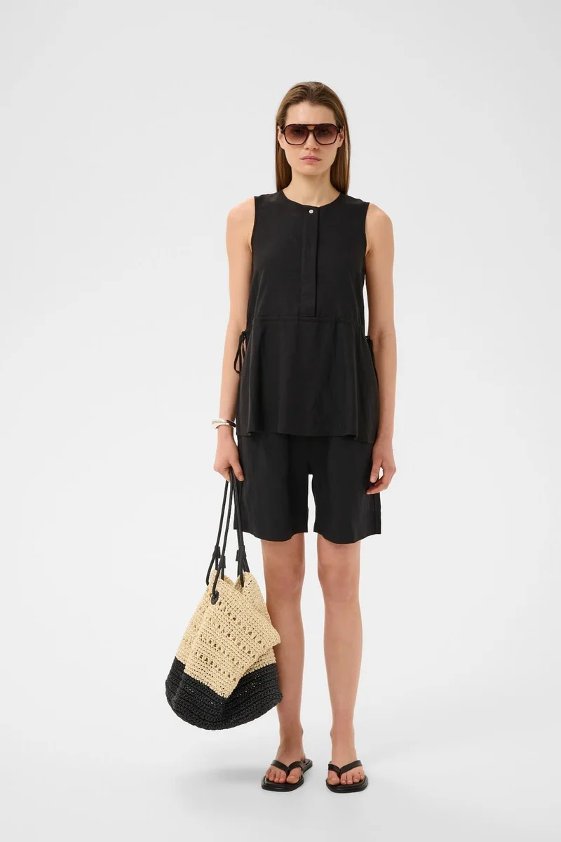 Sac cabas en raphia bicolore