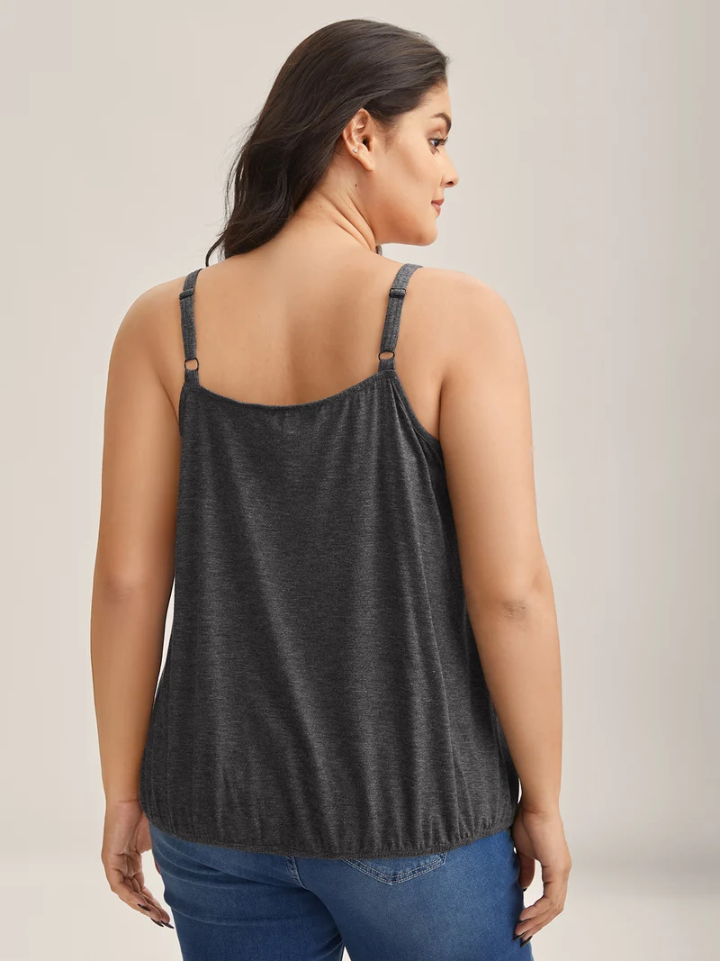 Supersoft Stretchy Neck Cut-Out Tank Top