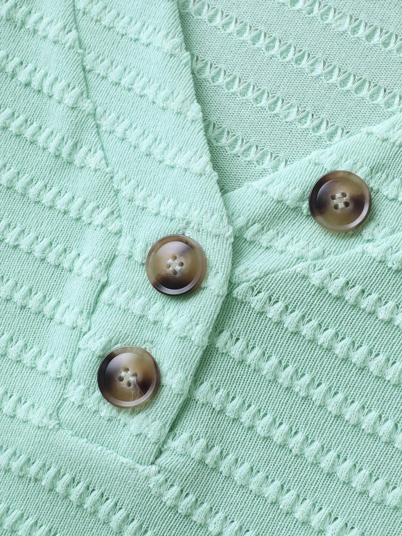 Waffle-Grid Button Detail T-Shirt