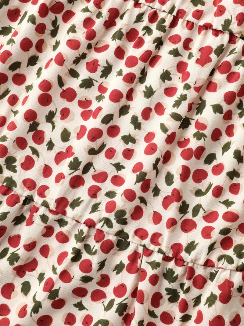 Cherry Print Flutter Sleeve Tank Top