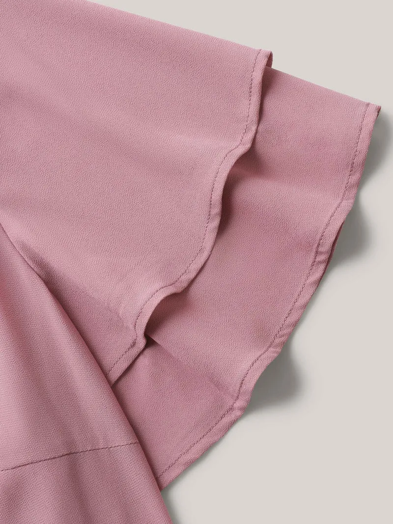Chiffon Layered Flowy Solid Blouse