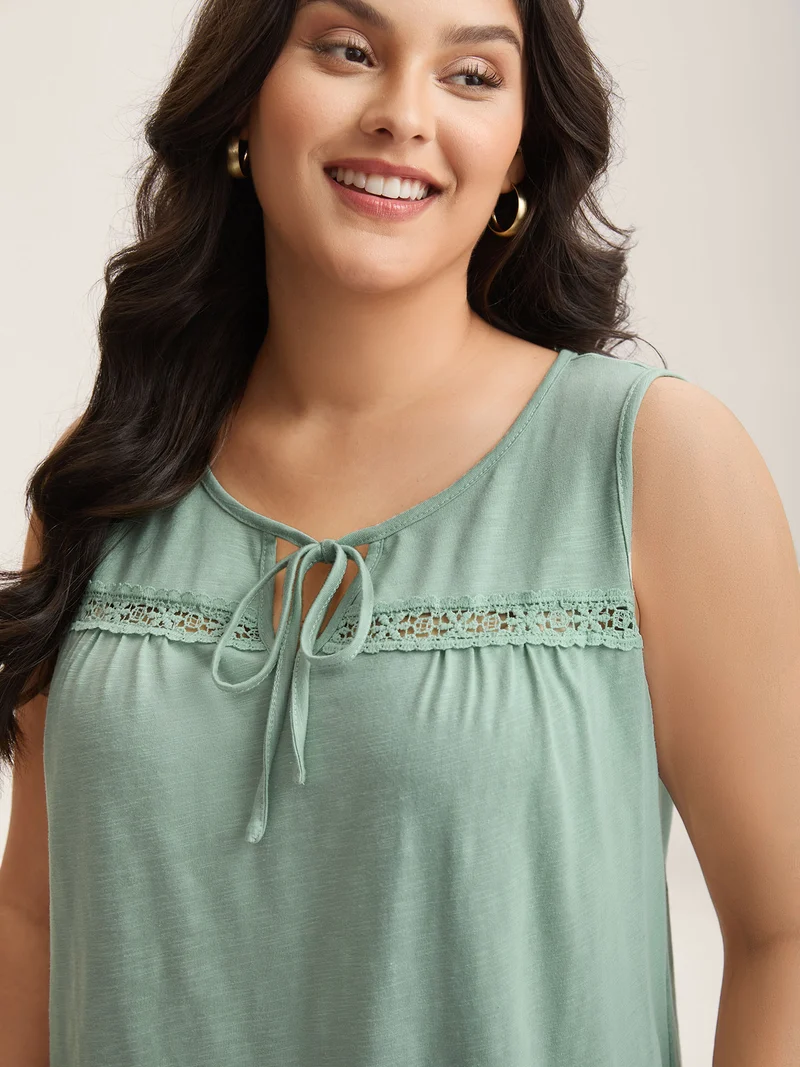 Bamboo Cotton Stretchy Pleated Tank Top