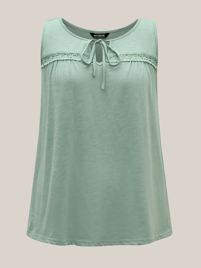 Bamboo Cotton Stretchy Pleated Tank Top