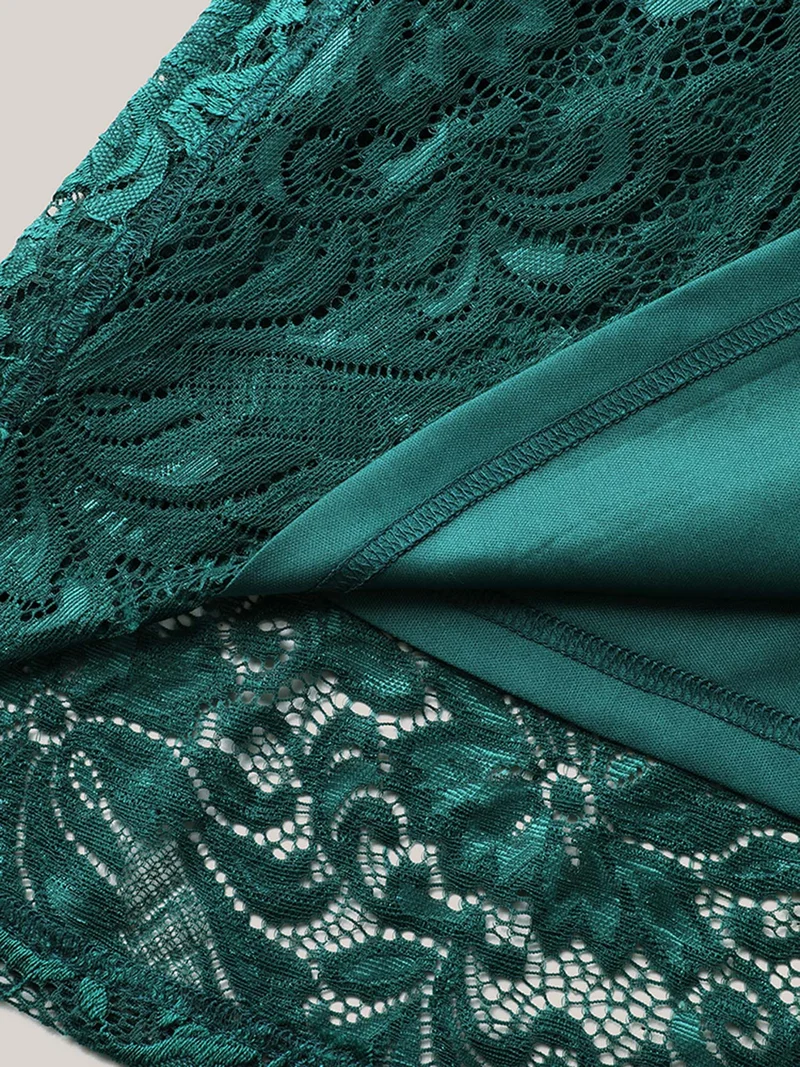 Sculpted Lace Stretchy Waist Midi Dress