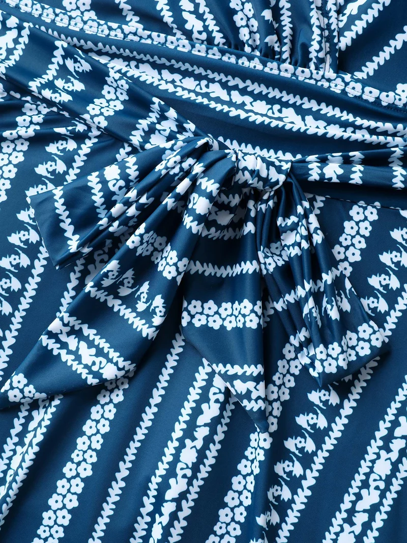 Anti-Float Ties Boho Belted Swim Dress