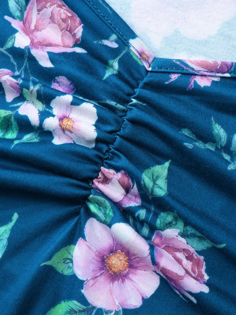 Flirty Floral Print Cinched-Waist Romper