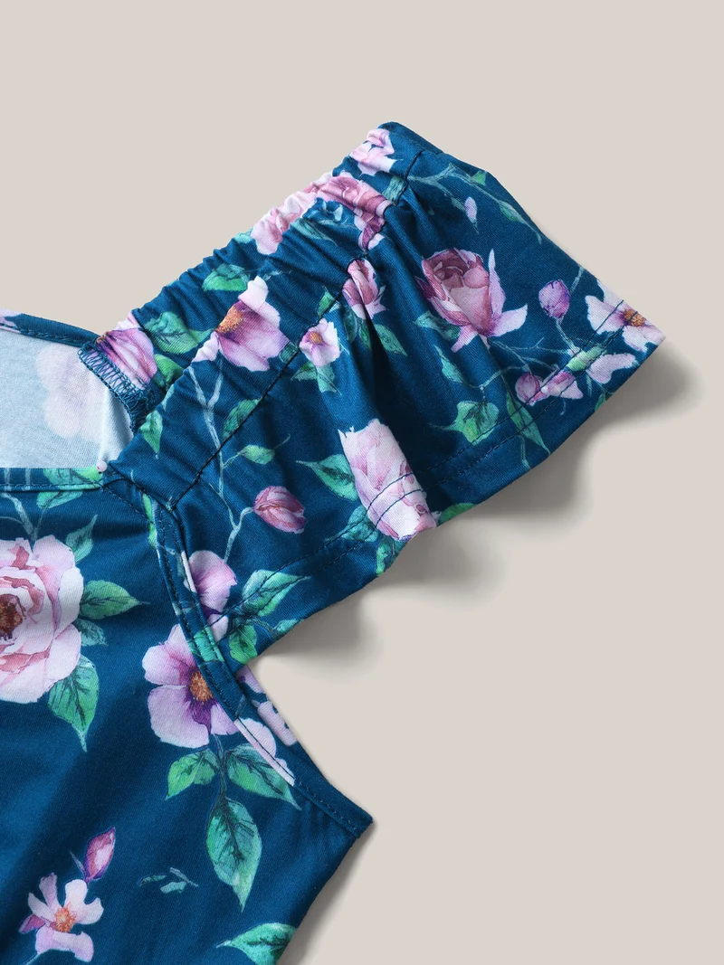 Flirty Floral Print Cinched-Waist Romper