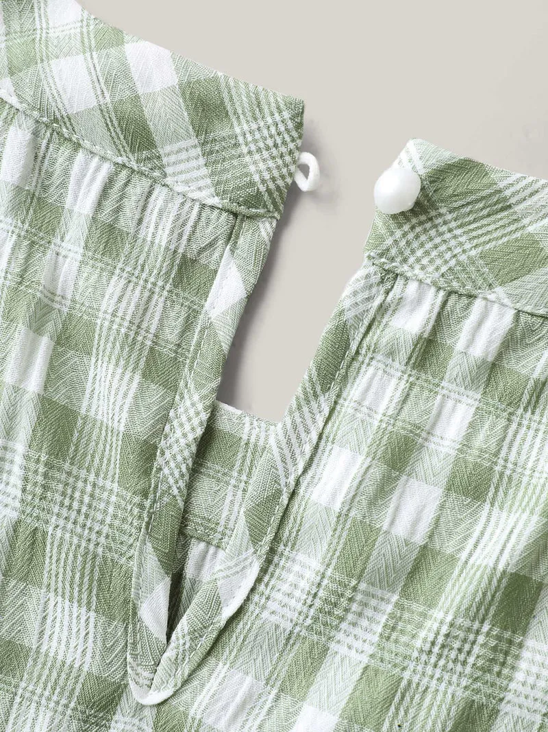 Plaid Pattern Halter Neck Tank Top