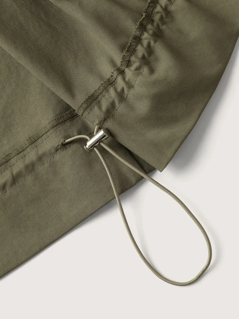 Elastic Adjustable Hem Pockets Jacket