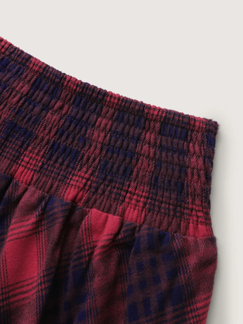 Checkered Print Wide Waistband Tie Mini Skirt