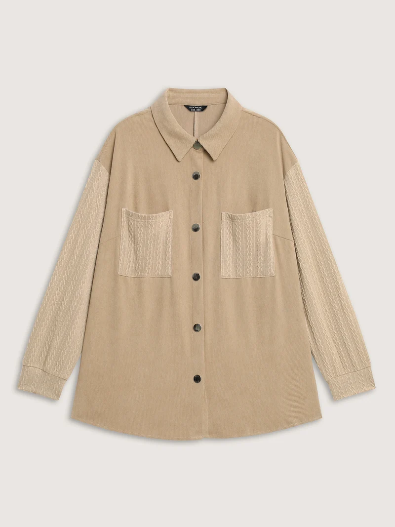 High-Low Hem Color Contrast Jacket