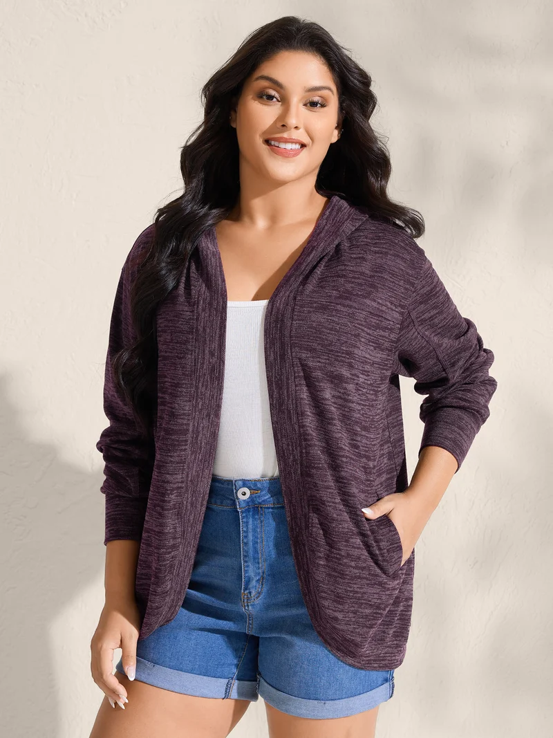 Heather Arc Hem Front-Open Jacket