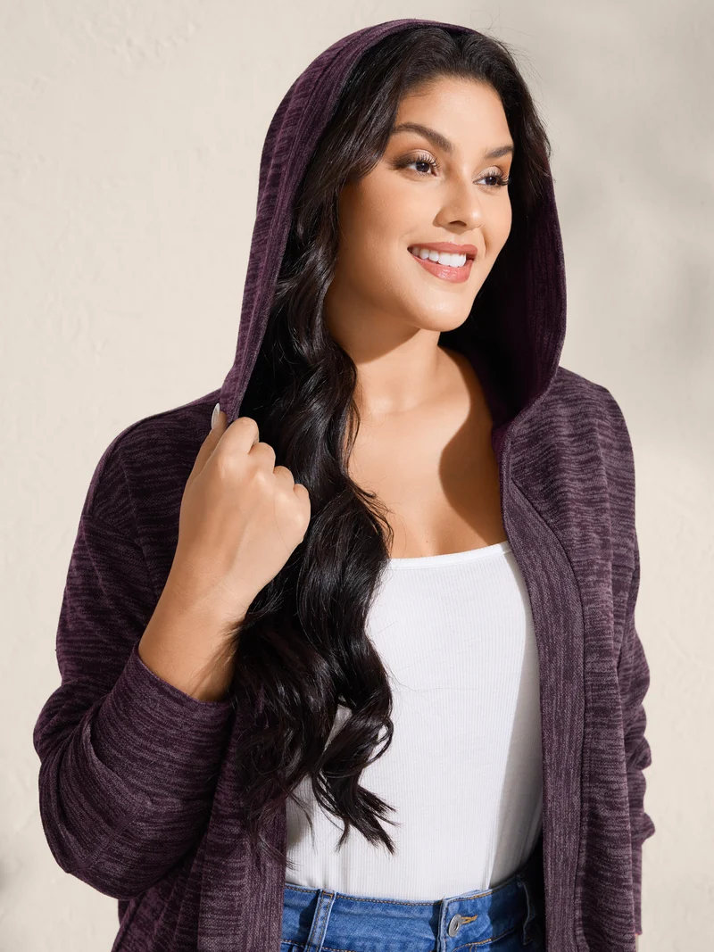 Heather Arc Hem Front-Open Jacket