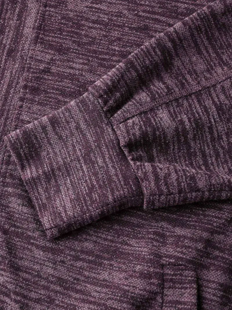 Heather Arc Hem Front-Open Jacket