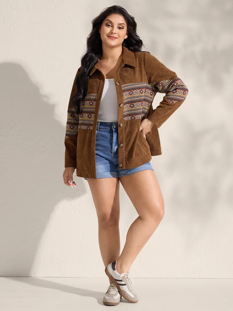 Rodeo Boho Print Button Front Jacket