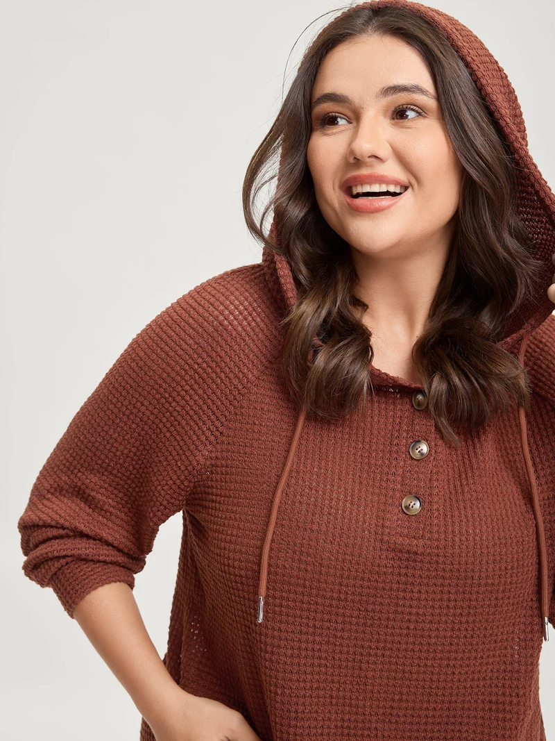 Textured Hooded Neck-Tie T-Shirt