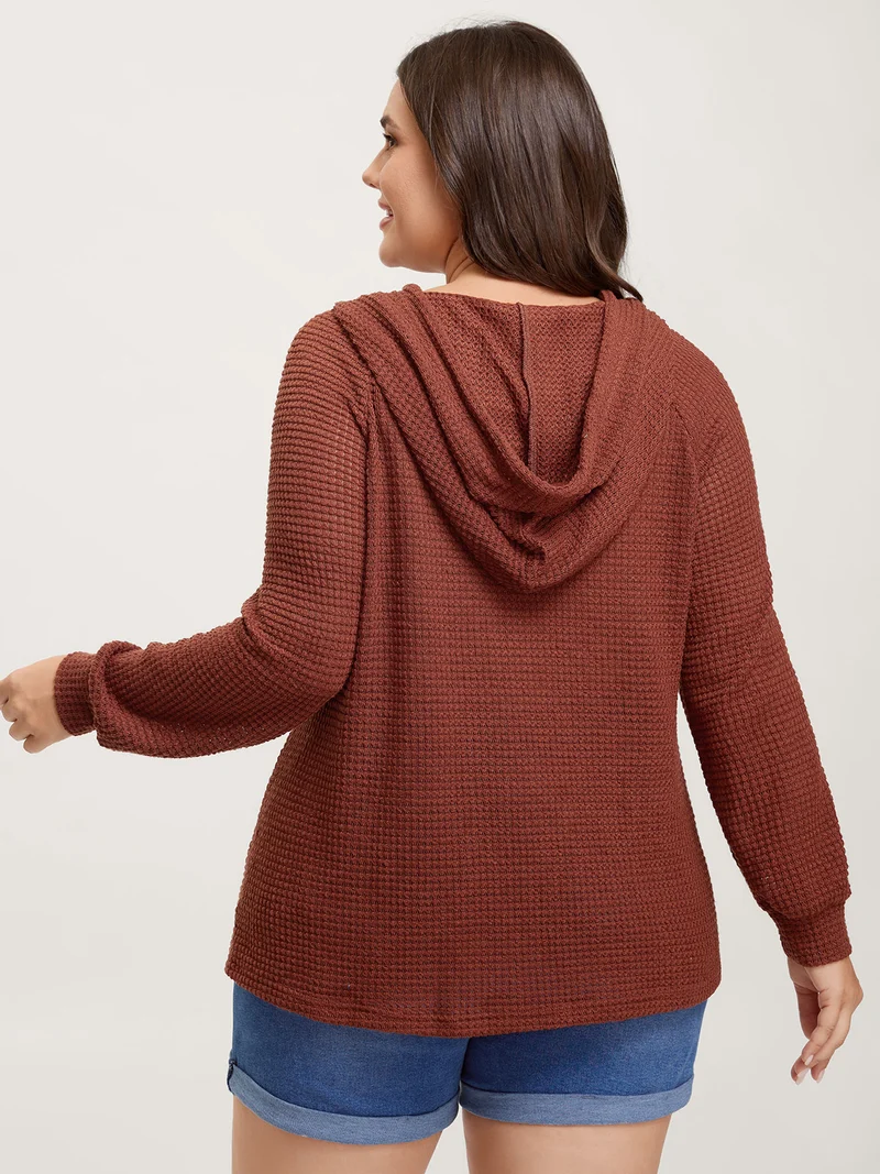 Textured Hooded Neck-Tie T-Shirt