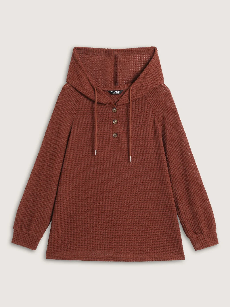 Textured Hooded Neck-Tie T-Shirt