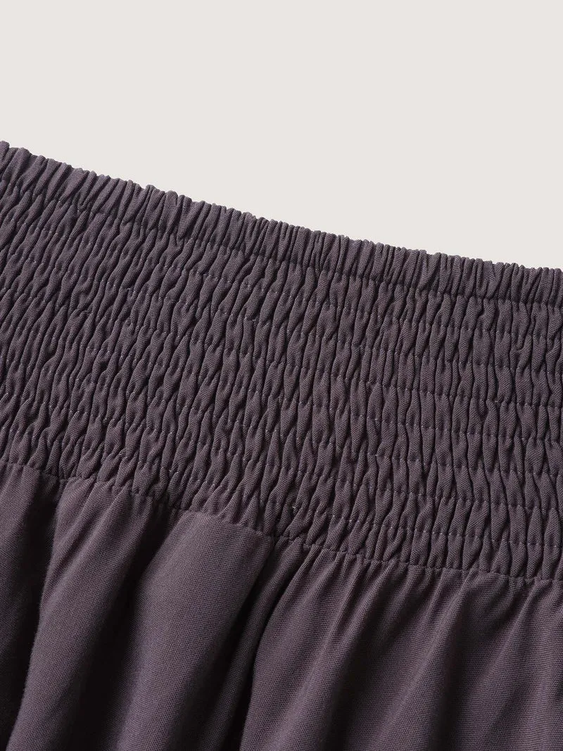 High-Low Hem Wide Waistband Midi Skirt