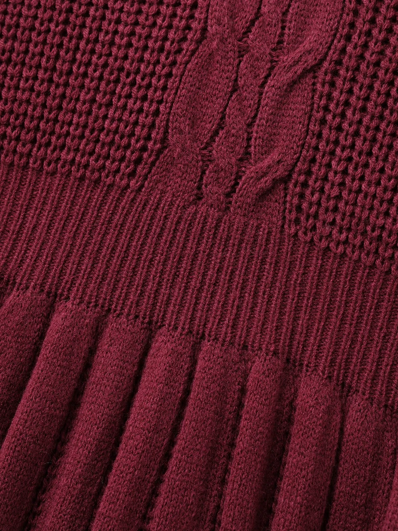 Backless Ties Textured Cinched Pullover