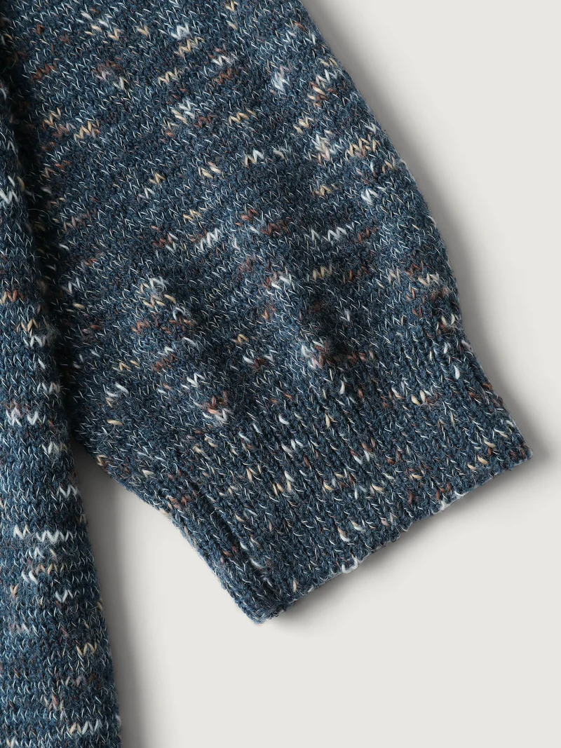 Heather Pockets Open-Front Knit Cardigan