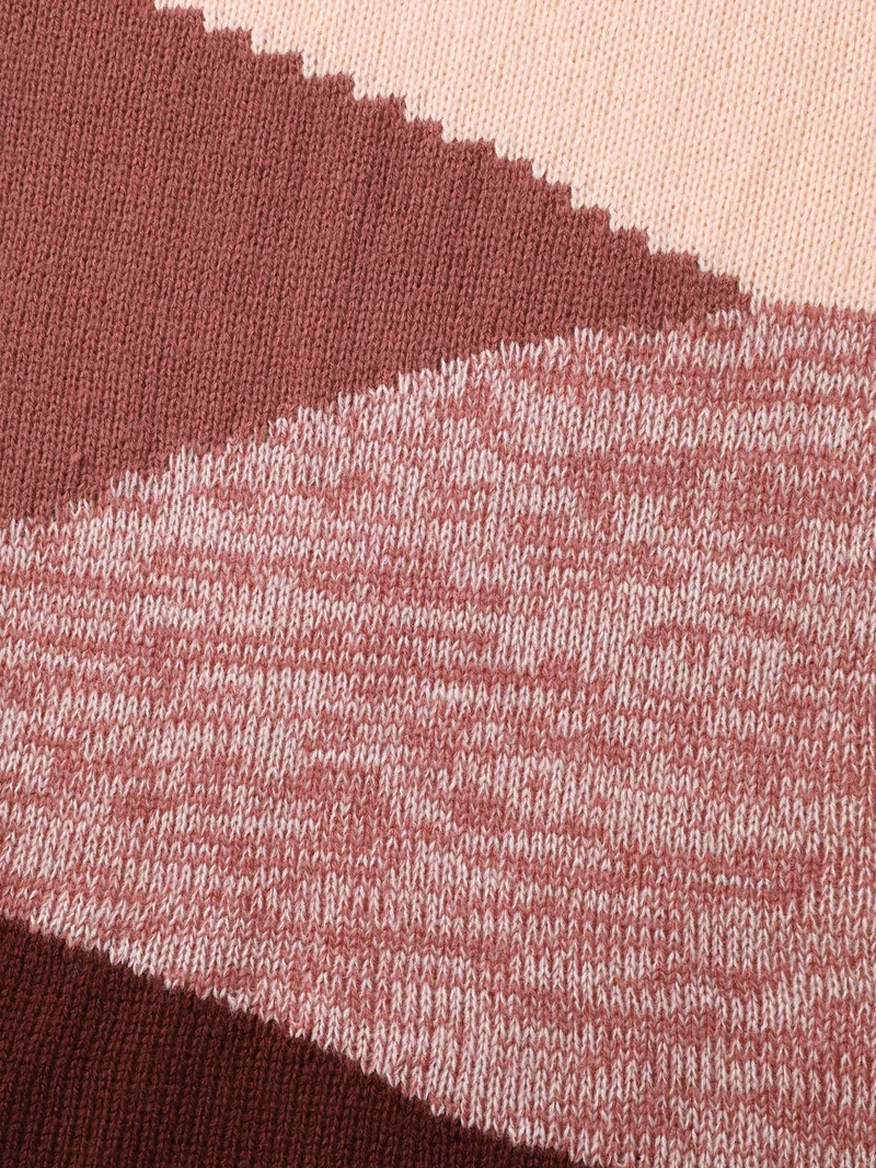 Color Block Drop Shoulder Ribbed Hem Pullover