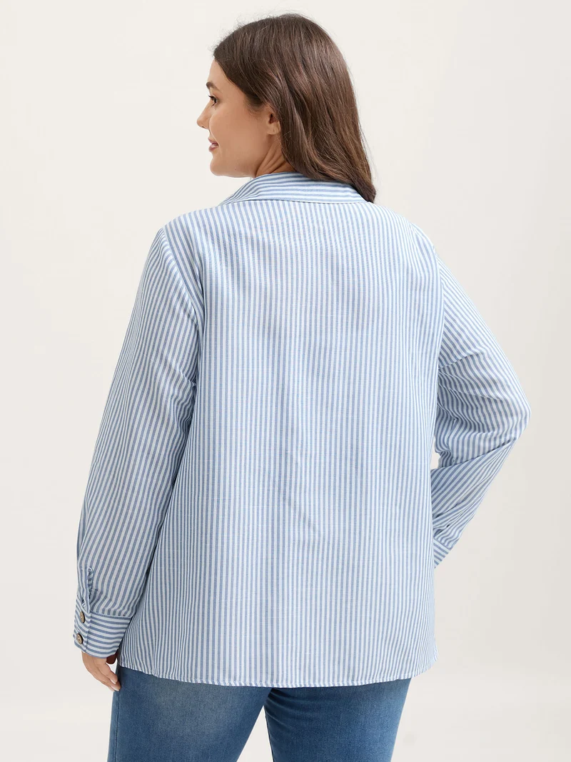 Asymmetrical Stripes Button-Down Shirt