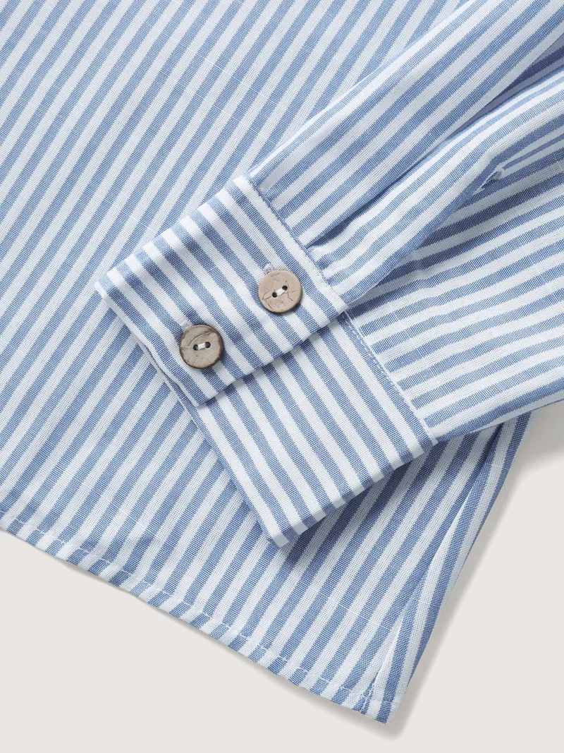 Asymmetrical Stripes Button-Down Shirt